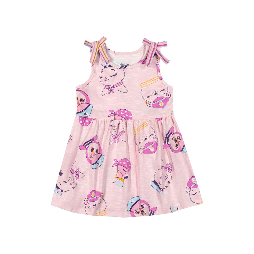 Vestido Bebê Menina Flamê Com Laços Elian Rosa em Oferta na Shopee
