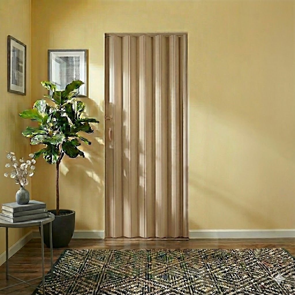 Porta Sanfonada de Pvc Belplast 60 Cm X 210cm Bege em Oferta na Shopee