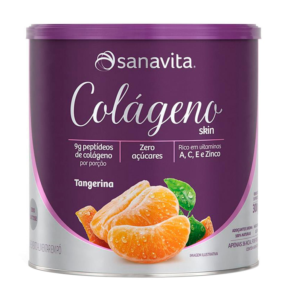 Colágeno Skin Sanavita Sabor Tangerina 300g em Oferta na Shopee