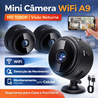 Câmera A9 Mini WiFi HD 1080P Visão Noturna Segurança Vigilância Casa Sem Fio em Oferta na Shopee