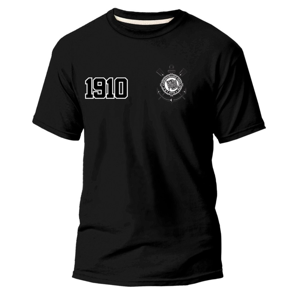 Camiseta torcedor unissex Corinthians 100% Algodão 1910Timão vai curintia (nao e kit) venda unitaria em Oferta na Shopee