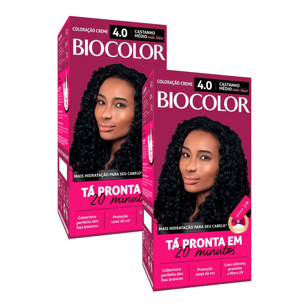 Kit 2 Tinta de Cabelo Biocolor Mini Kit Castanho Malícia 4.0 em Oferta na Shopee