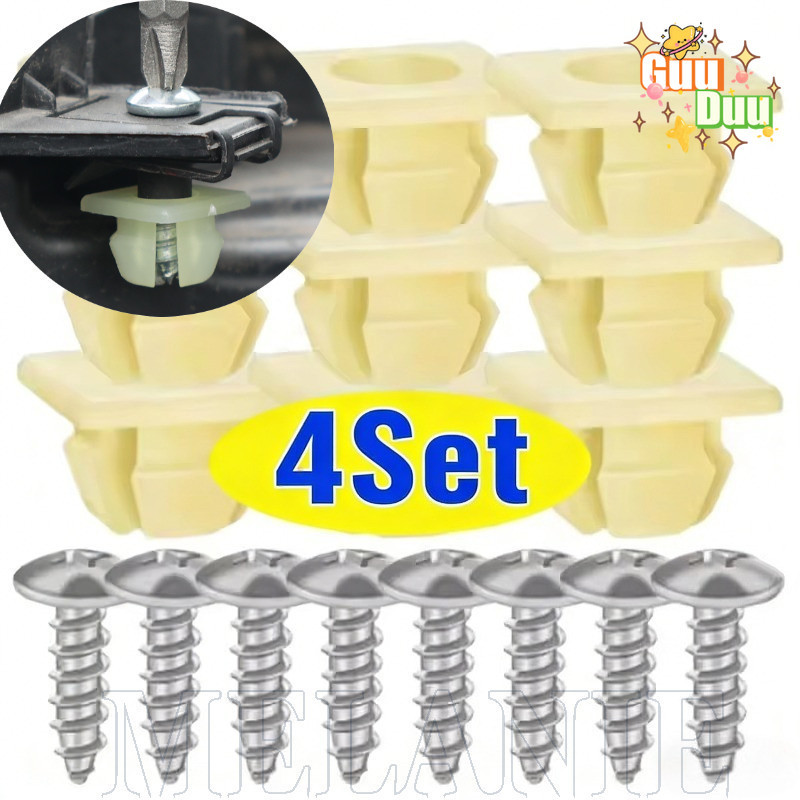 [Guudu] 4/1 Conjunto De Parafusos Autorroscantes De Segurança Antirroubo-Suporte Para Porca De Montagem Do Painel Da Por