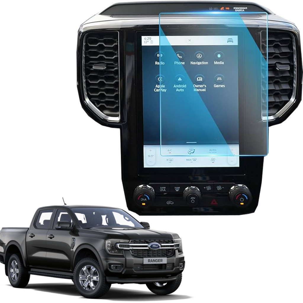 Kit Pelicula Protetora de Multimidia Para FORD RANGER XL XLS XLT BLACK 2024 A 2025 + Kit Instalação