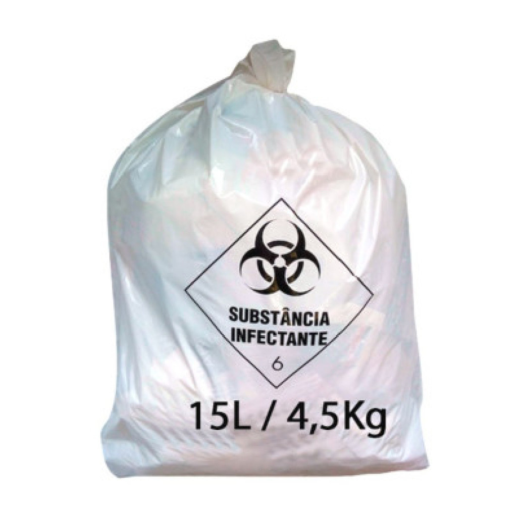 SACO LIXO HOSPITALAR INFECTANTE 15L C/100 EMBALAC