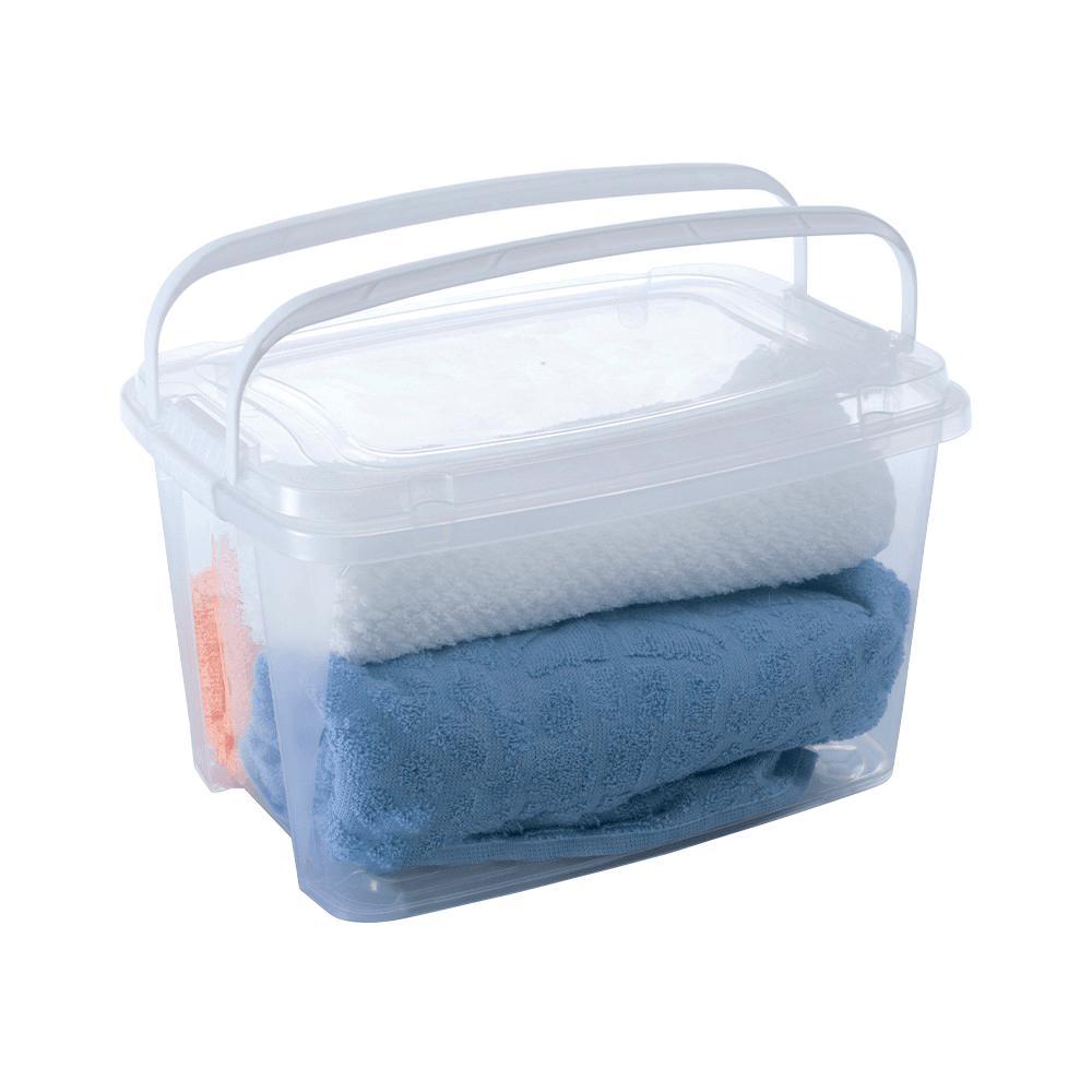 Caixa Organizadora Plasútil Grand Box 10,7 Litros, com Travas Laterais e Alças, Transparente - 8415