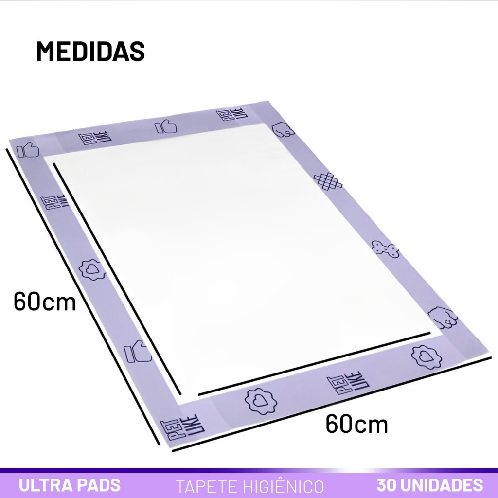 Tapete Higienico Ultra Pads Lavanda 60x60 30 un PetLike