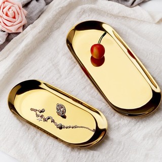 Bandeja Aco Inoxidavel Luxo Decorativa para Jóias Alimentos Dourado-Multi bazar