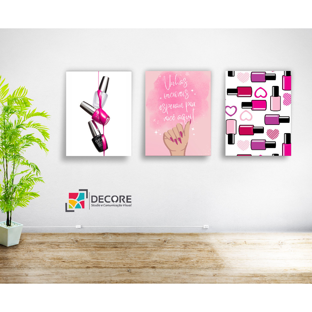 quadro decorativo manicure nails designer decoração salão de beleza