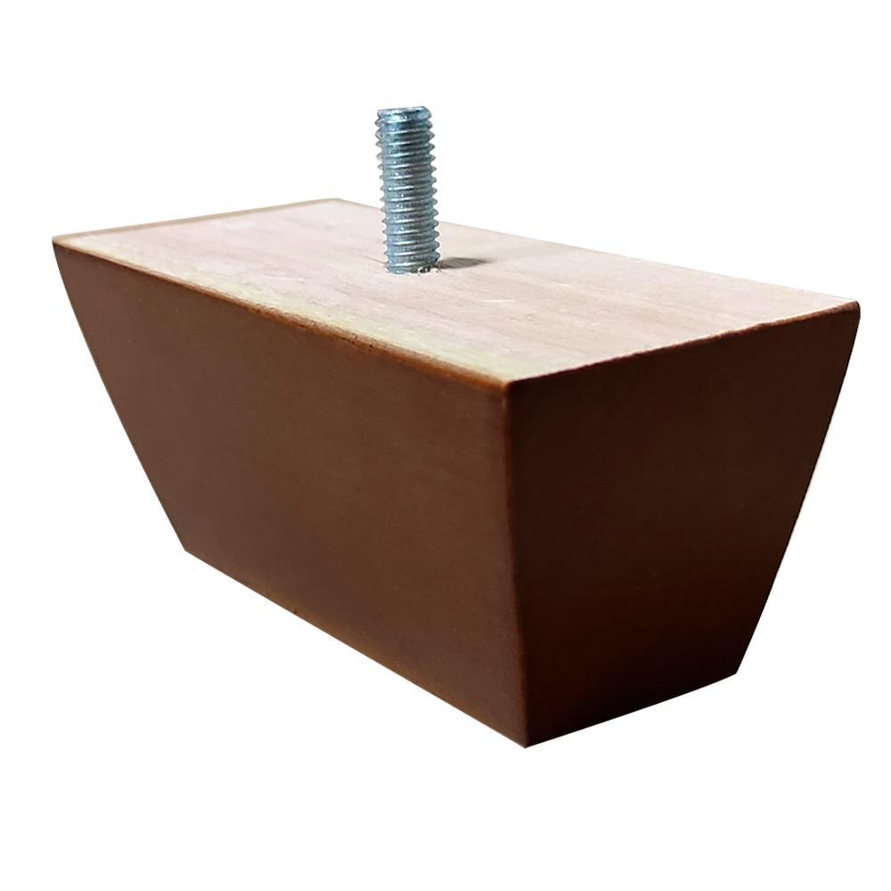 Pé de Madeira Retangular para Sofá Largura 12cm - Profundidade e Altura 5cm - Mozzelar