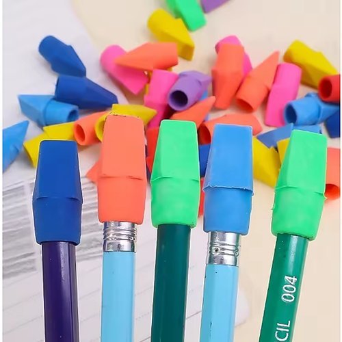 Pote Borrachas Multicor Escolar Ponteira Kit 48 Unidades Emborrachado