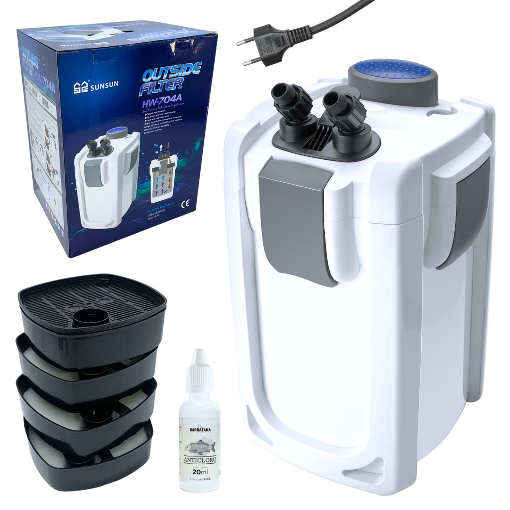 Filtro Canister Externo SunSun HW-704A 110V 2000lh lago aquario tanque em Oferta na Shopee