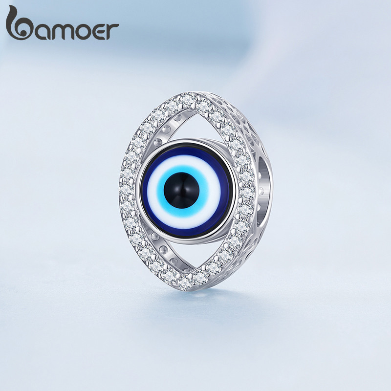 Bamoer Bead Devil Eye Pingente DIY Pulseira Colar Acessórios Para Presentes Femininos · foto 2
