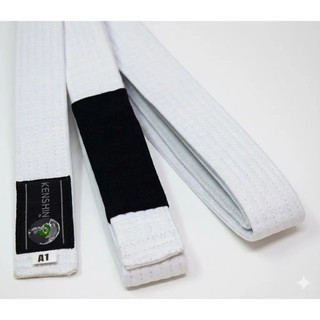 Faixa Kenshin Jiu Jitsu Resistente com Visual Profissional e Tarja de Graduação
