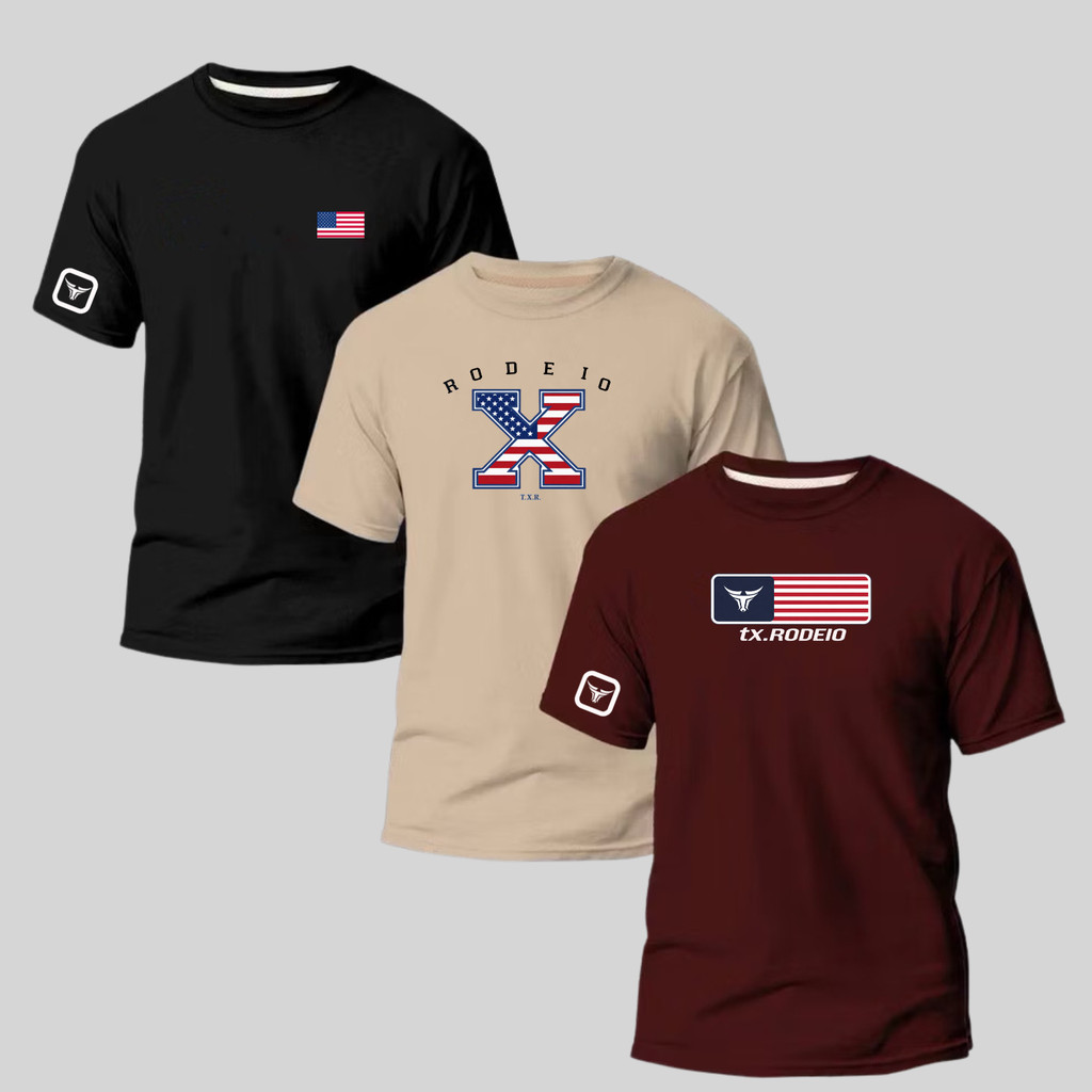 Kit 3 Camisas  Masculina Variáveis Country Rodeio em Oferta na Shopee