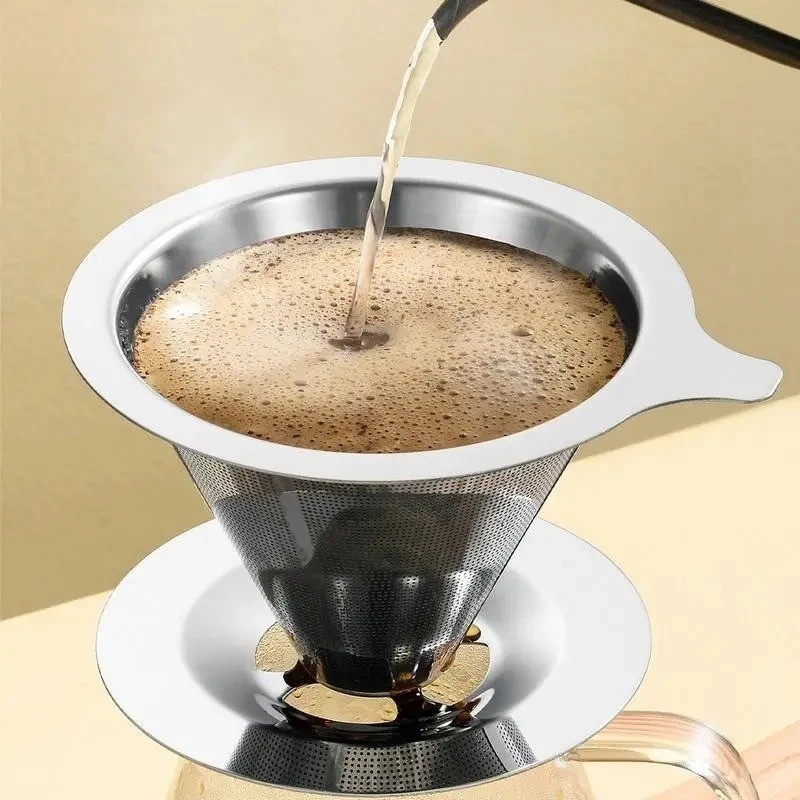 High-Quality Stainless Steel Coffee Filter, Non-Toxic, Reusable Pour Over Coffee and Tea