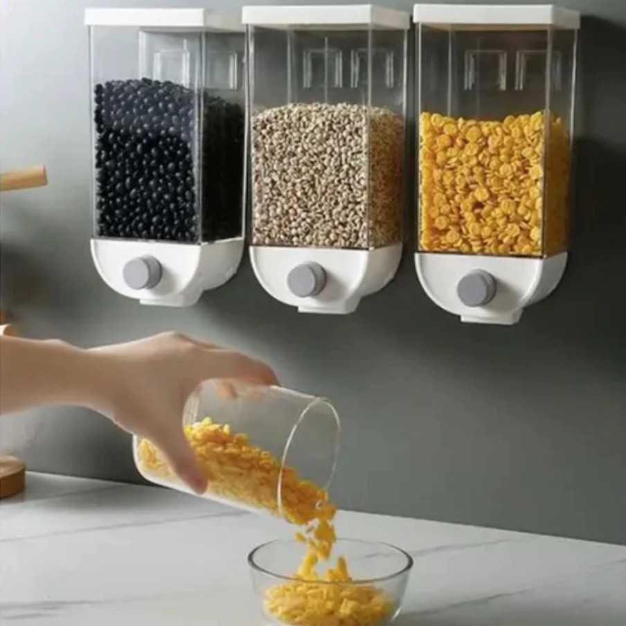 Organizador Suspenso Dispenser Grãos 1000ml 1500ml Arroz Feijão Cereais Vedação