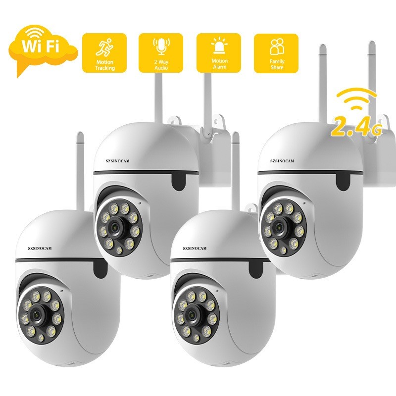 Câmera WiFi Com Rotação De 360 Graus , Visão Noturna E Controle PTZ Baseado Em Nuvem Para Monitoramento Remoto Vigilânci