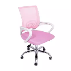 Cadeira De Escritório Begonia Tela Mesh Ergonômica Rosa Unitário