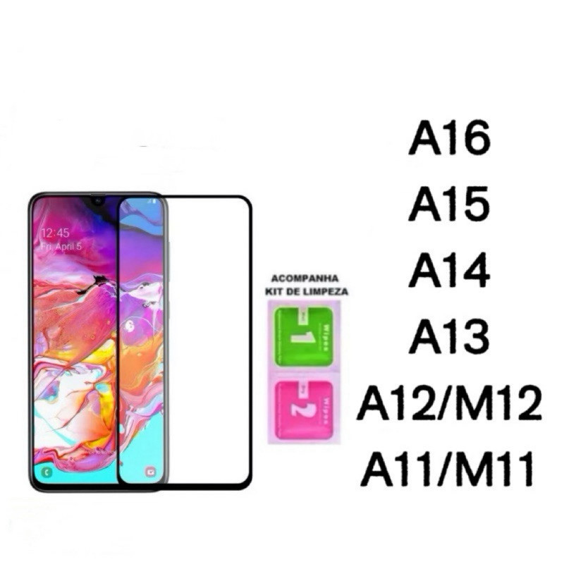 Película De Vidro Temperado 3D/9D Tela Para Samsung Galaxy A16/A15/A14/A13/A12/M12/A11/M11