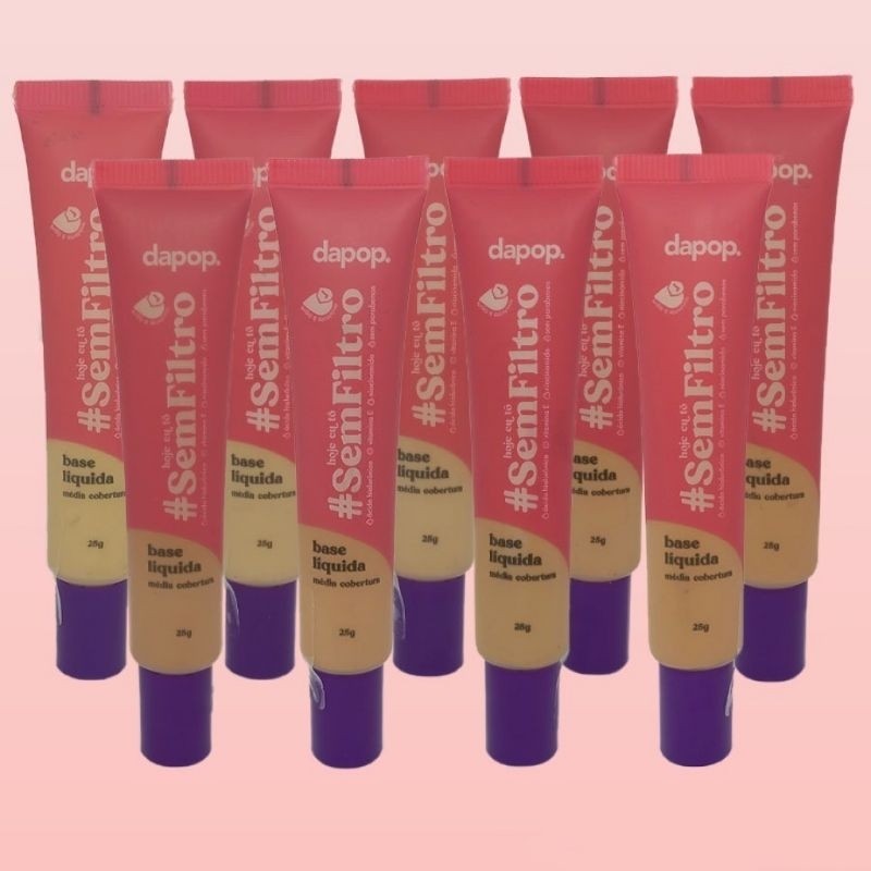 Base Líquida Matte Hoje eutô Sem Filtro Dapop Média Cobertura Hidratante de Longa Duração Resistente a Água Dapop DP2268