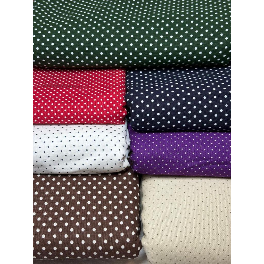 Tecido Tricoline Estampado Poa - 0,50x1,50 em Oferta na Shopee