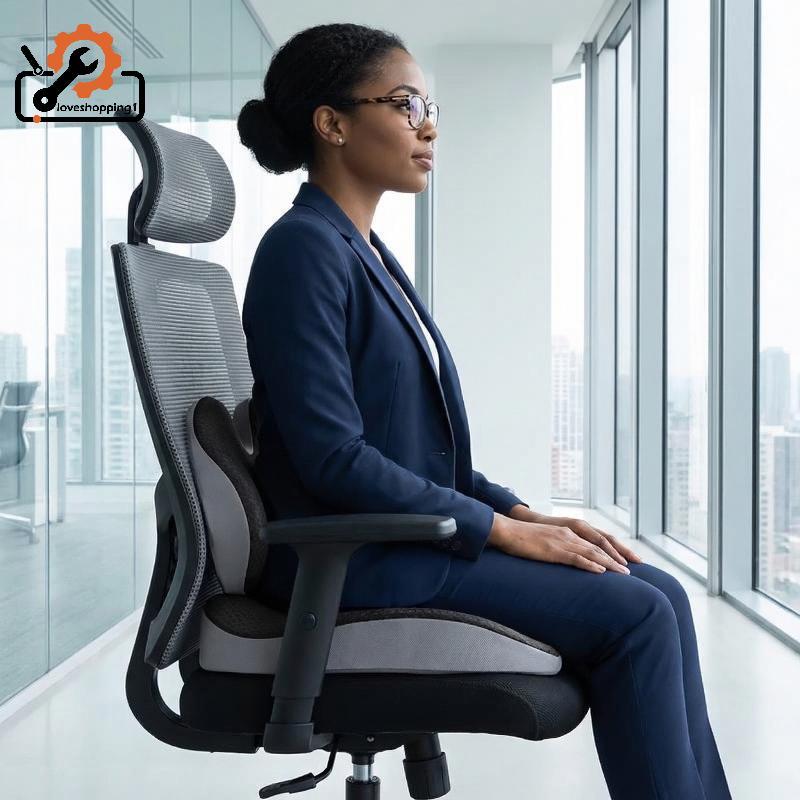 [LOV] Almofada De Espuma Viscoelástica Para Cóccix , Suporte Antiderrapante Próstata Ciática , Adequada Viagens De Escri