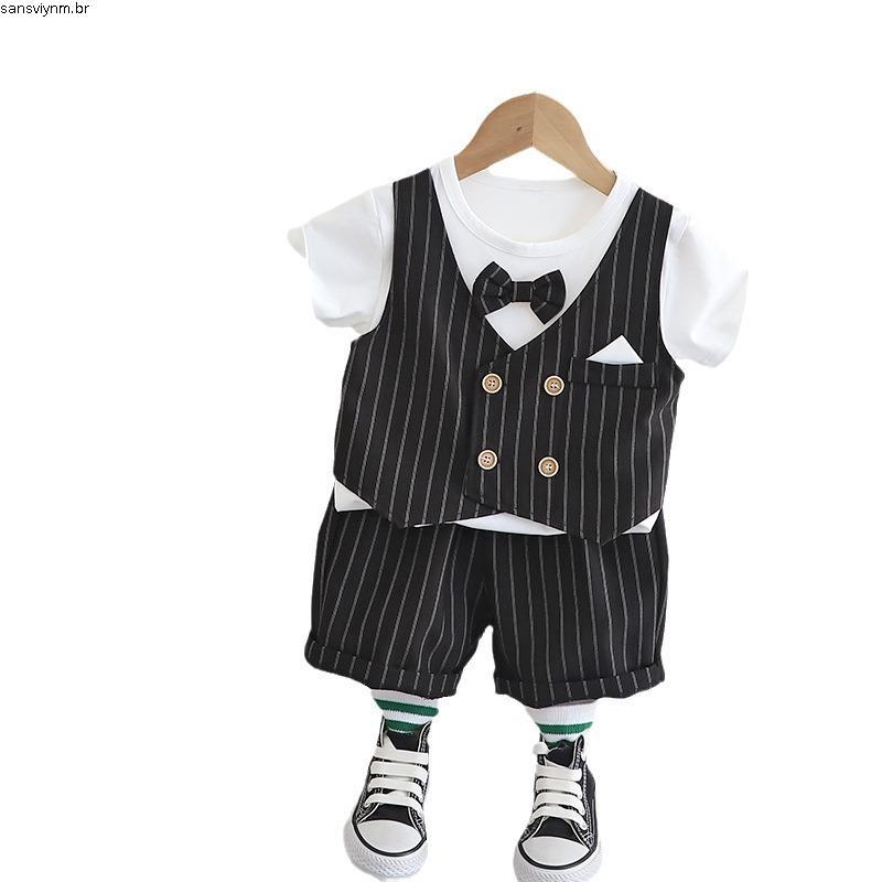 Roupas de verão para meninos, terno de duas peças, roupas infantis da moda, ternos de verão, roupas infantis bonitas, ve