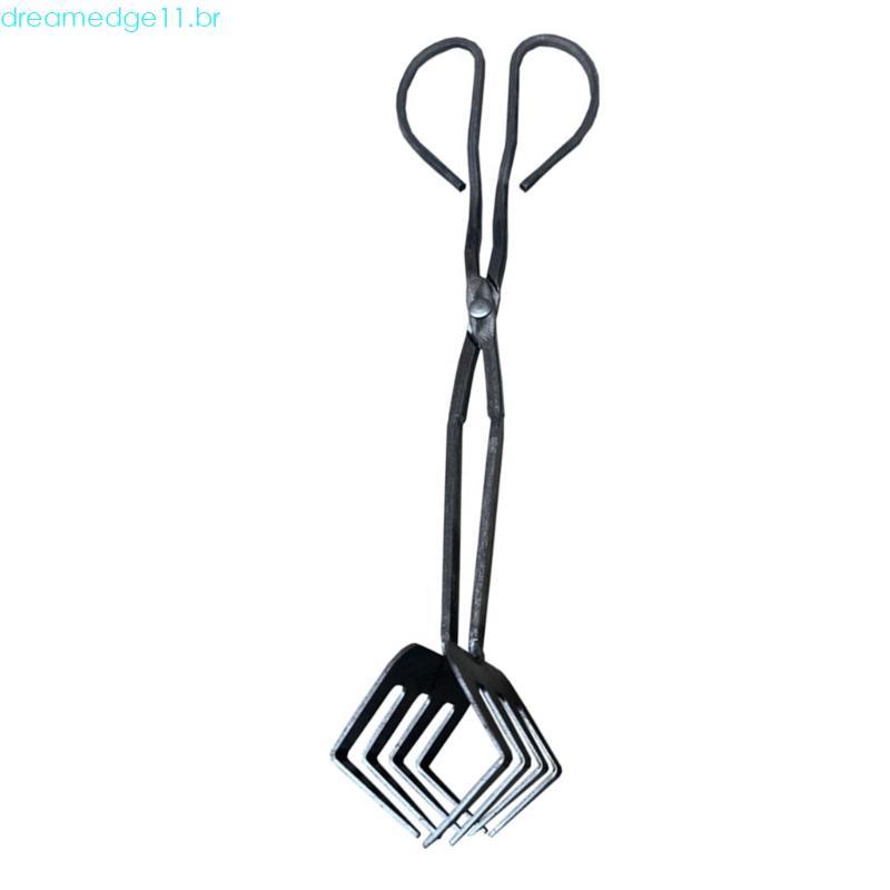 dreamedge11 Para Lenha Ferro, Braçadeira Longa Metal Fogueira Design Dente Manuseio C