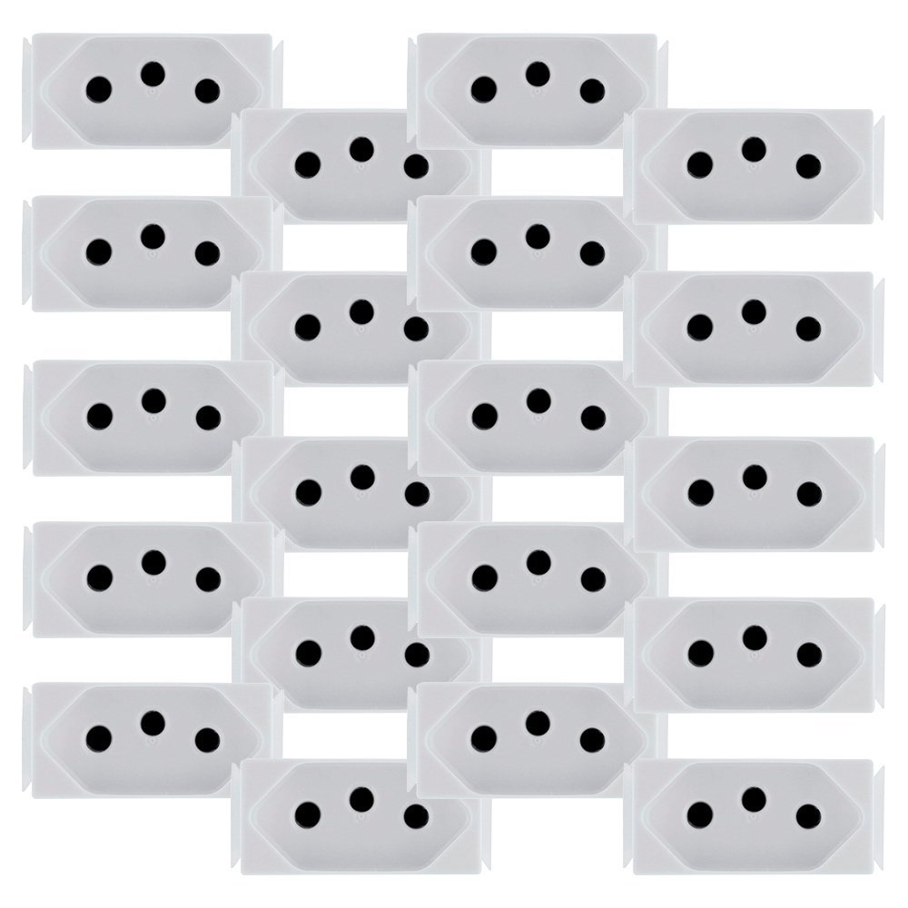 Kit 20 Módulos para Tomada Tramontina Aria 2P+T 20A Branco