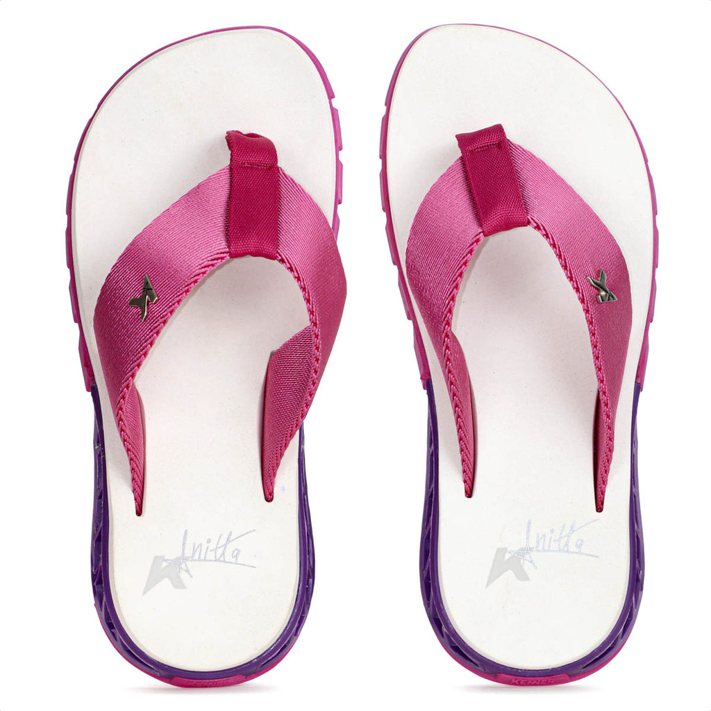 Chinelo Kenner Anitta Rakka Rosa Roxo e Branco - Feminino