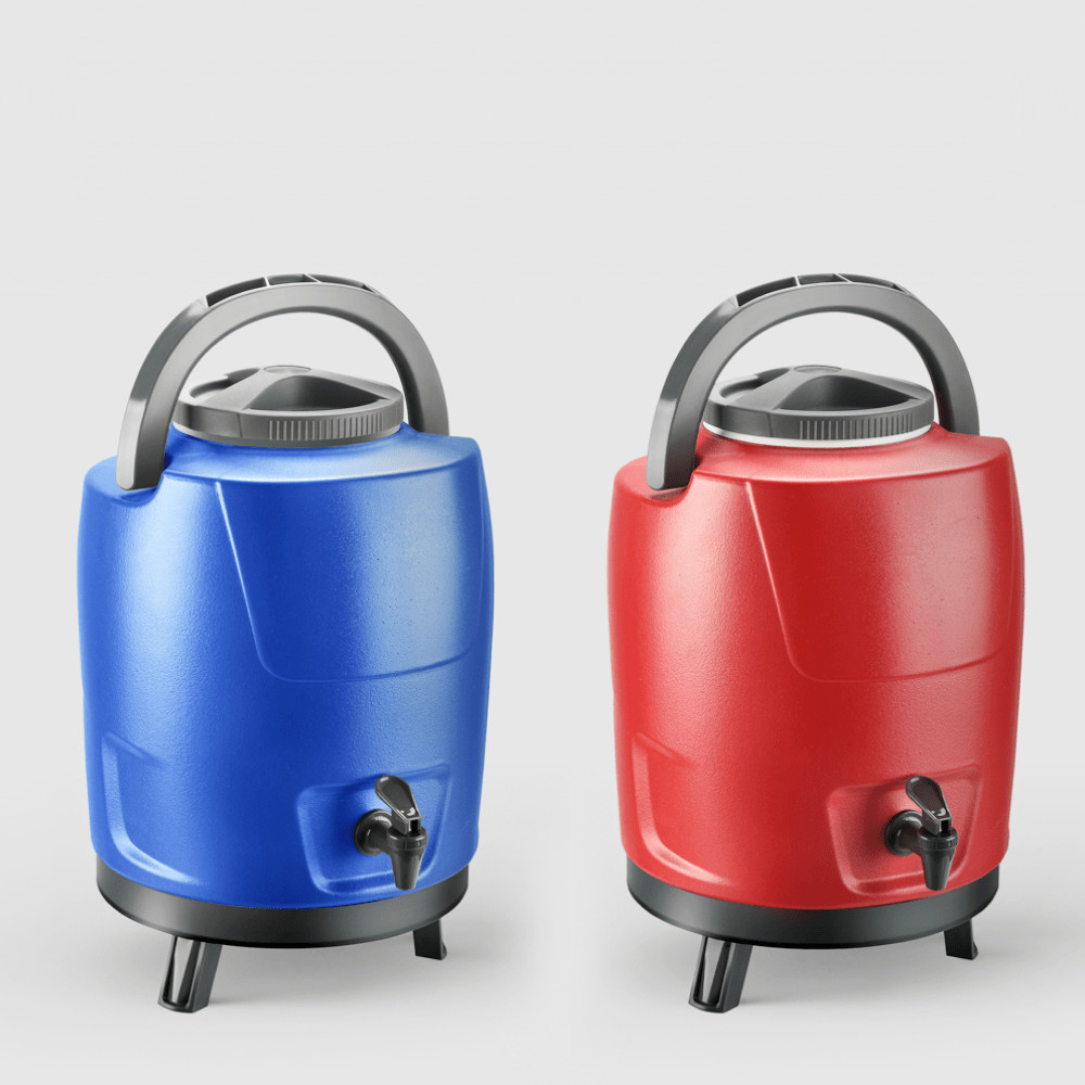 Kit com 2 Botijões Térmicos 9L Incess Blue e Vermelho Velvet Invicta