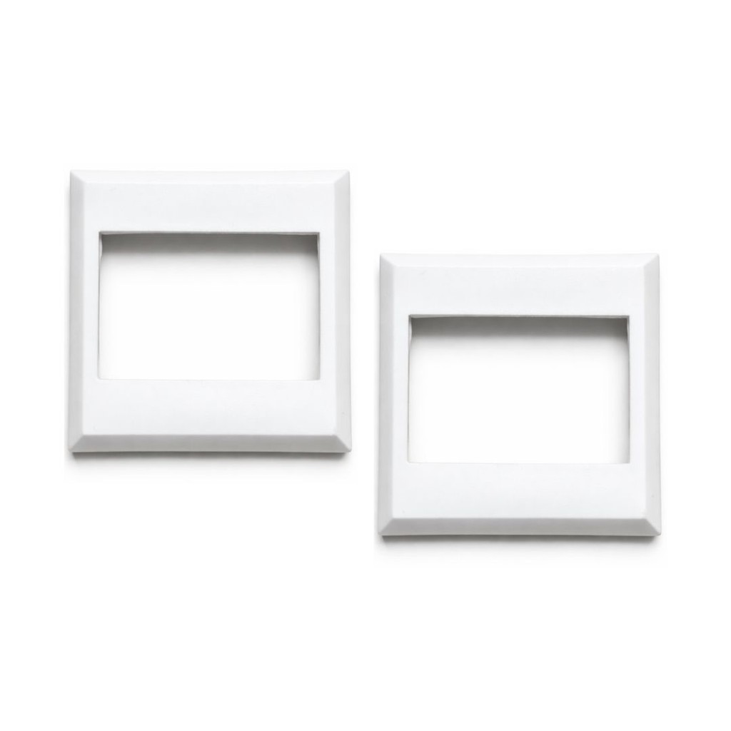 Canopla Nylon Acabamento Tubo Corrimão Guarda Corpo Retangular 60x40mm 2 1/2x1 1/2 Pol Branca KIT 2/UN