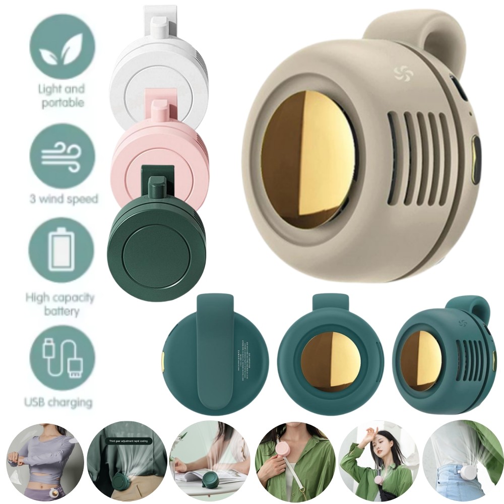 Mini Ventilador De Ar Condicionado Cintura Portátil Clipe Recarregável Para Trabalho Ao Livre Caminhadas Casa