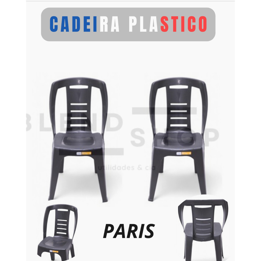 Cadeira Paris Premium 154kg INMETRO-  Escritório, Lazer, Varanda, Adegas, Cozinhas - KIT 2 Cadeiras