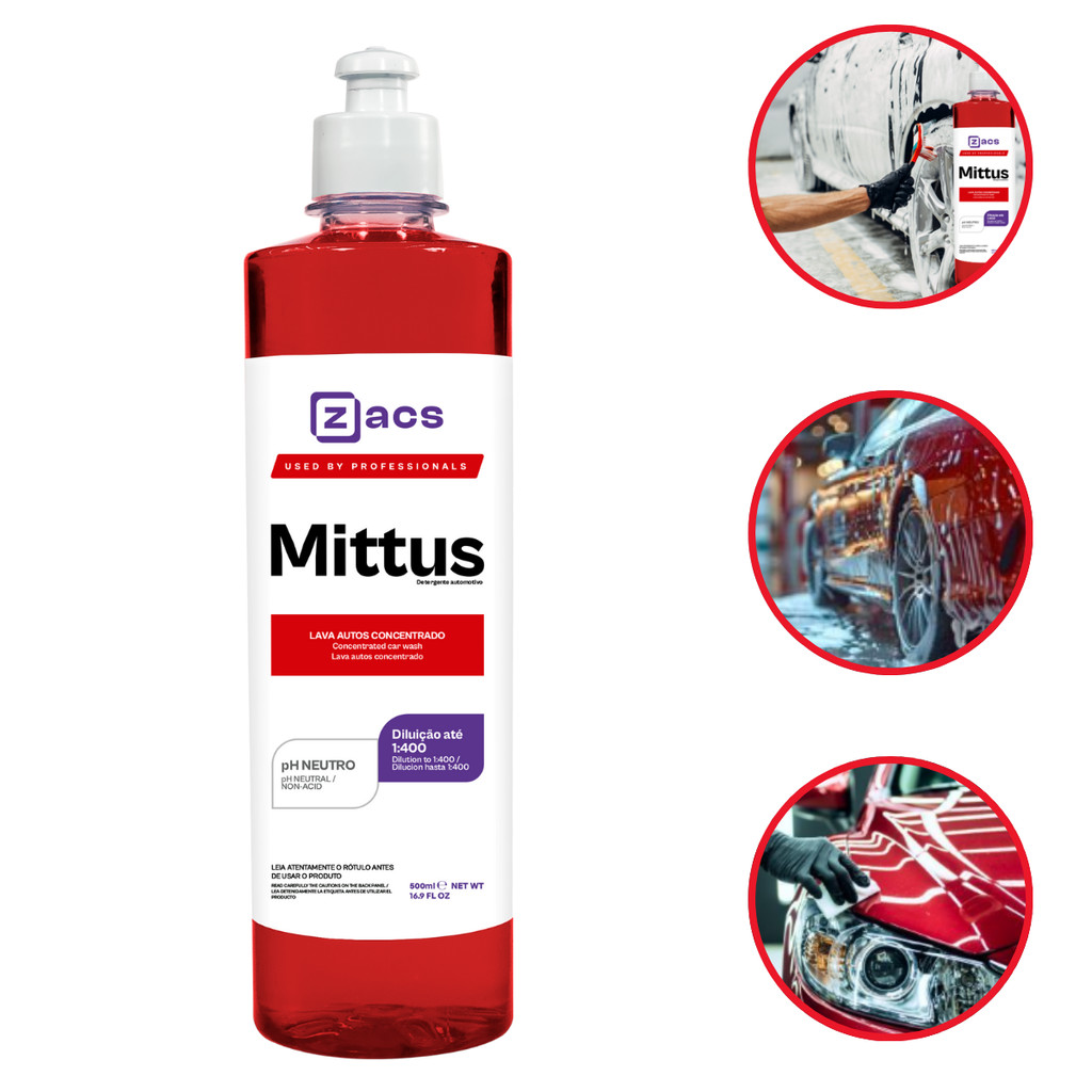 Mittus Lava Autos Concentrado Shampoo Automotivo Zacs 500ml em Oferta na Shopee