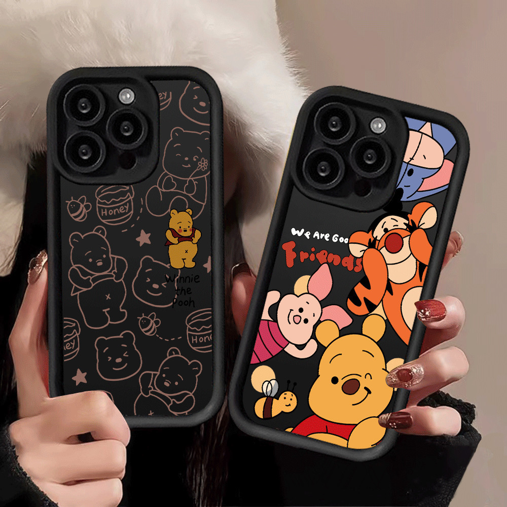 Capinha Capa de silicone Anti-impacto Ursinho Lindo para Samsung A15 A72 A05S A54 S20 S21 S22 S23 S24 S25 FE ULTRA