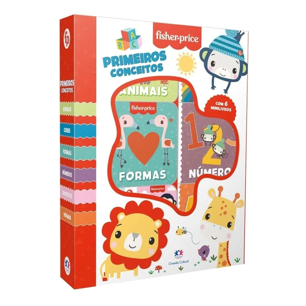 Box com 6 Minilivros Fisher-Price - Primeiros conceitos em Oferta na Shopee