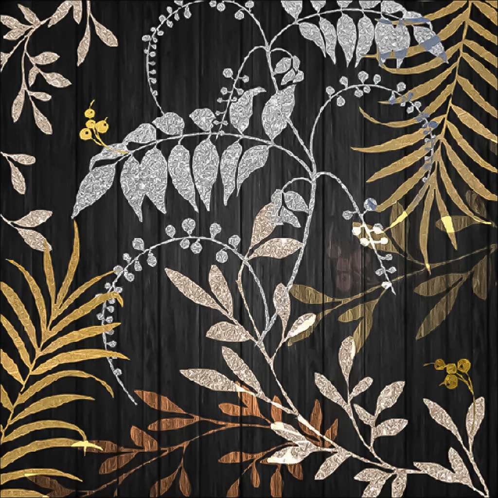 Guardanapo para Decoupage Ambiente 33x33cm com 2 Unidades - Folhas Luxuosas Pretas