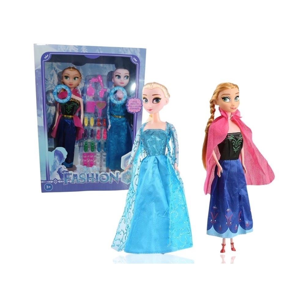 Boneca Frozen kit com 2 Elsa e Anna Musical Articulada 30cm Infantil com acessórios