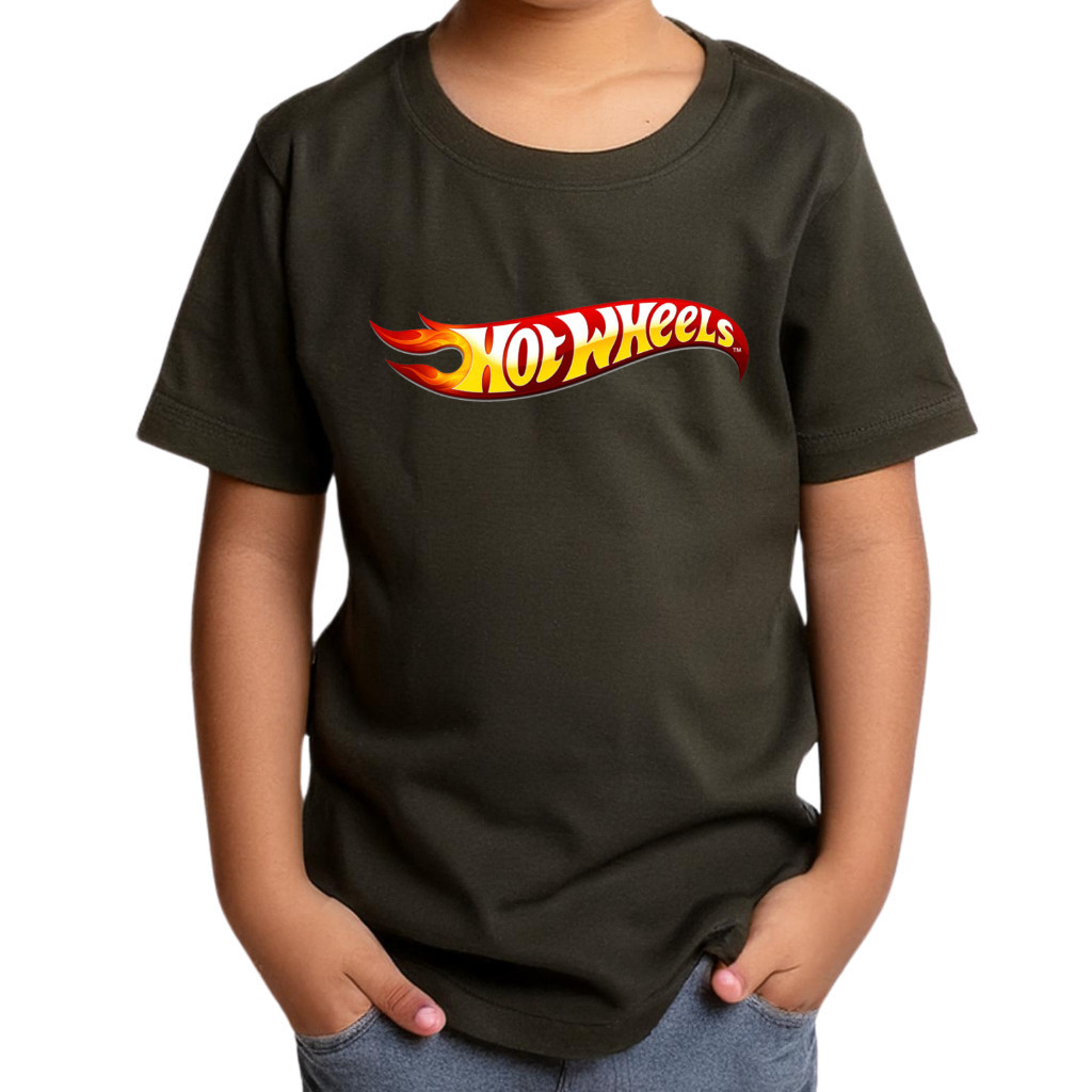 Camiseta Infantil Hot Wheels Algodão Leve Estampa Divertida Camisa Juvenil Criança Verão