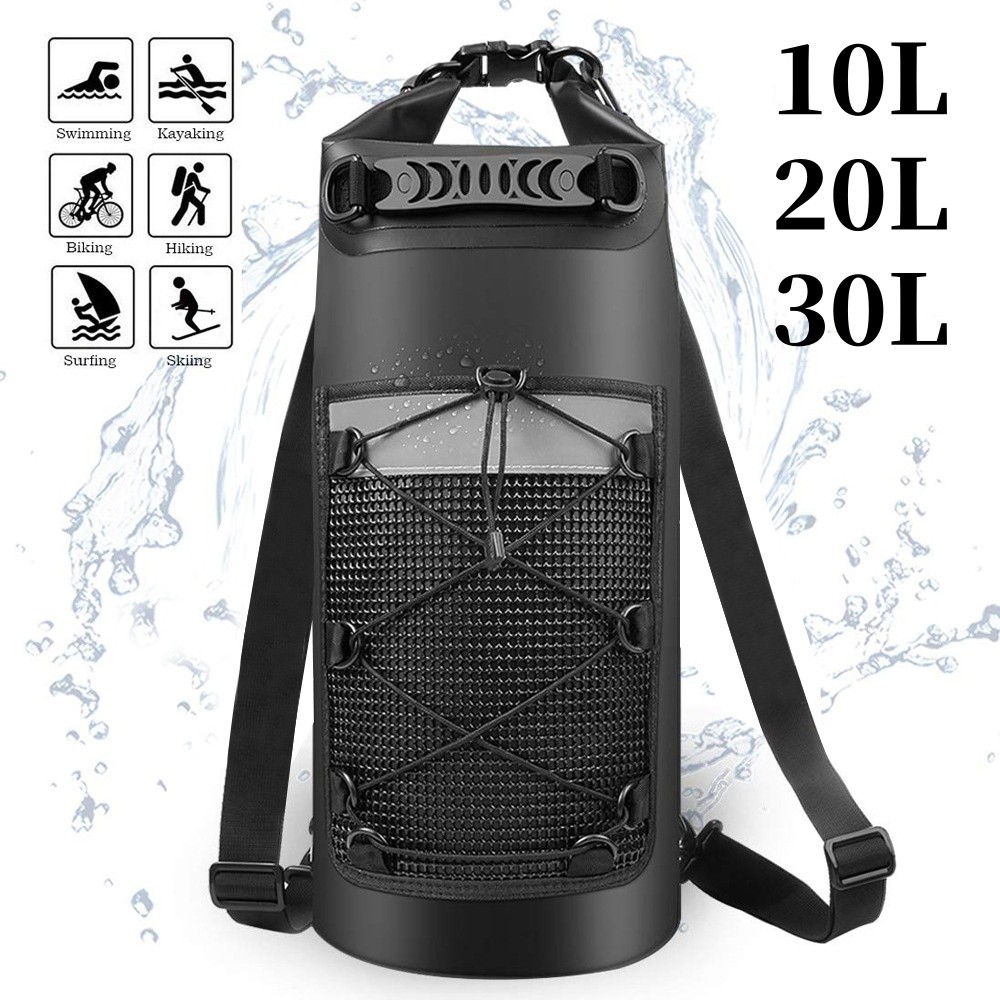 10L/20L/30L Bolsa de montanhismo à prova d'água de grande capacidade com separação de seco e molhado caminhada