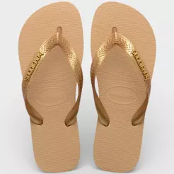 Chinelo Havaianas Top Logo Metallic - Dourado