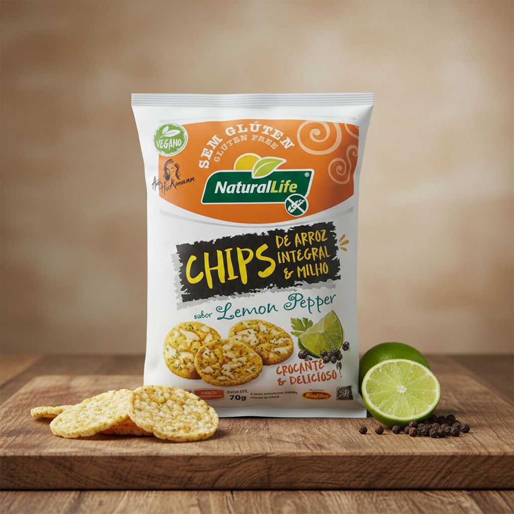 Chips De Arroz E Milho Lemon Pepper Kodilar 70g S/gluten em Oferta na Shopee