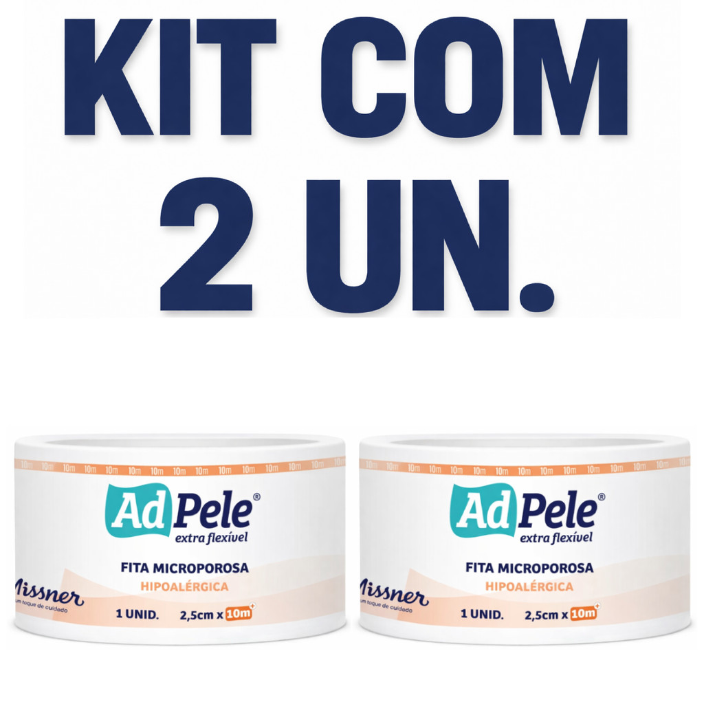 Kit c/ 2 Fita Micropore Branca 2,5cm x 10m Curativo Adpele Missner em Oferta na Shopee
