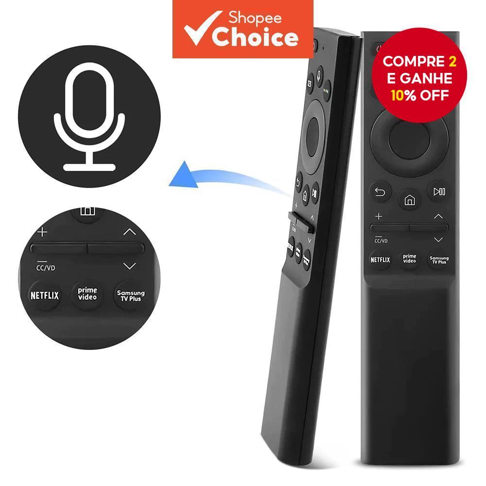 Imagem Controle Remoto De Voz De Substituição Para Samsung Smart TV 2018-2023 Crystal QLED Curvado