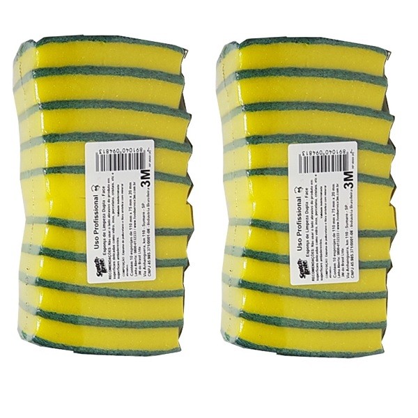 Kit com 20 Esponja de Limpeza Dupla Face SCOTCH Brite 3M em Oferta na Shopee