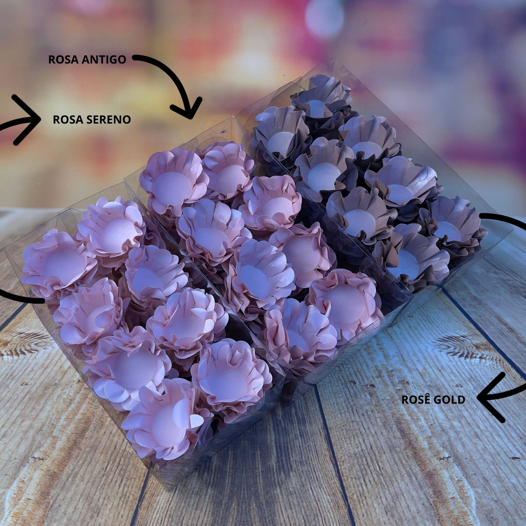 KIT 120 FORMINHAS PARA DOCES FINOS R SERENO + ROSA ANTIGO + ROSÊ GOLD ( KIT10 ) em Oferta na Shopee