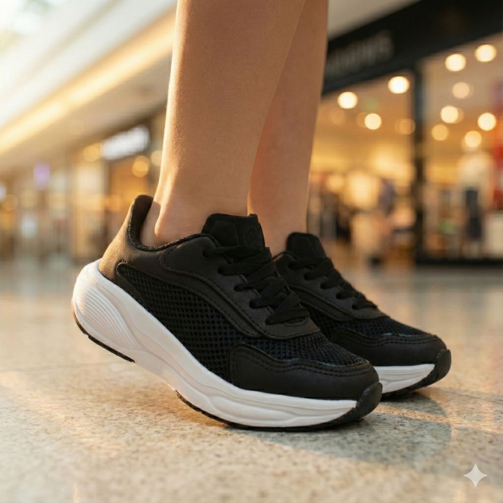 Tênis Infantil Molekinho Esportivo Mesh Preto Confortável em Oferta na Shopee