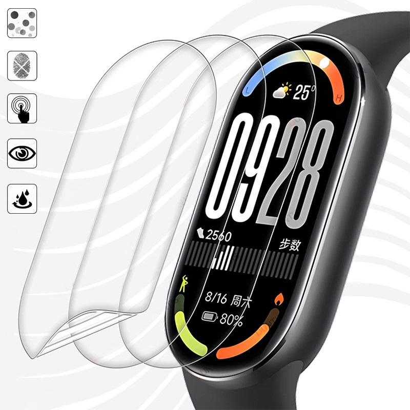 Película Hidrogel TPU Bom /3D Com Vidro Para Xiaomi Mi Band 10 9 8 7/ Miband 10 9 8 NFC Acessórios De Protetor Pantalla